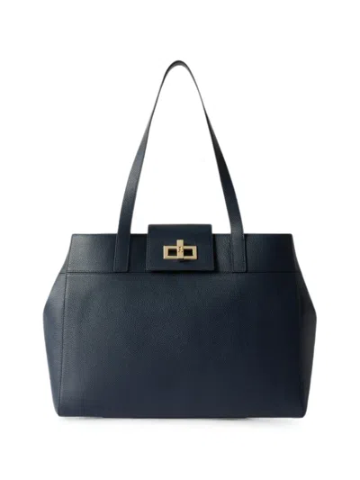Furla Large Grained-leather Tote Bag In Black