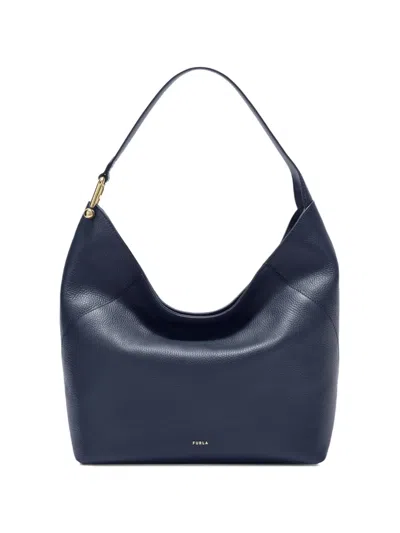 Furla Large Lara Textured Shoulder Bag In Purple
