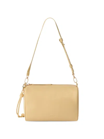 Furla Large Logo-debossed Leather Crossbody Bag In Neutral