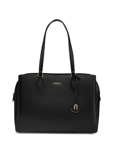 Furla Large Minerva Arch-logo Tote Bag In Black