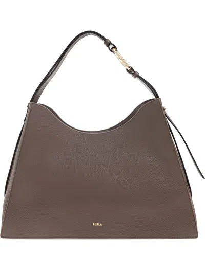Furla Large Nuvola Tote Bag In Brown