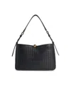 Furla Large Sfera Soft Black Leather Bag In Brown