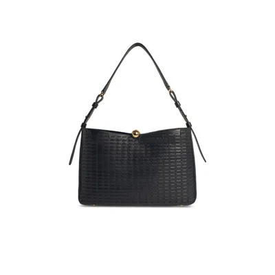 FURLA FURLA LARGE SFERA SOFT BLACK LEATHER BAG