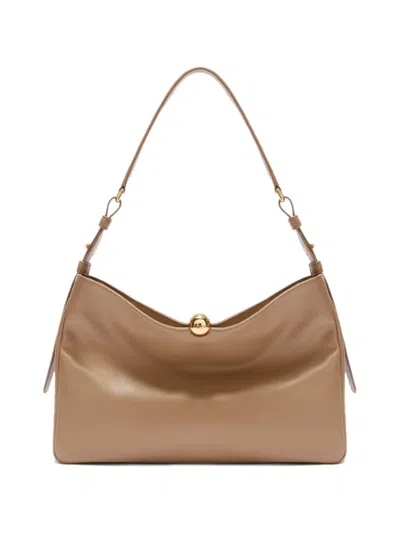 Furla Large Sfera Soft Shoulder Bag In Neutral