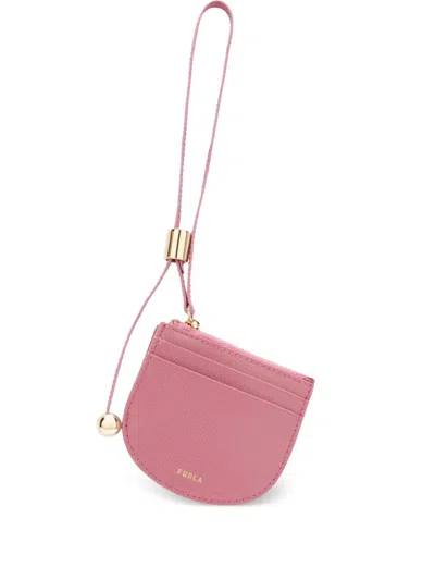 Furla Laura Half-moon Zip Card Holder In Pink