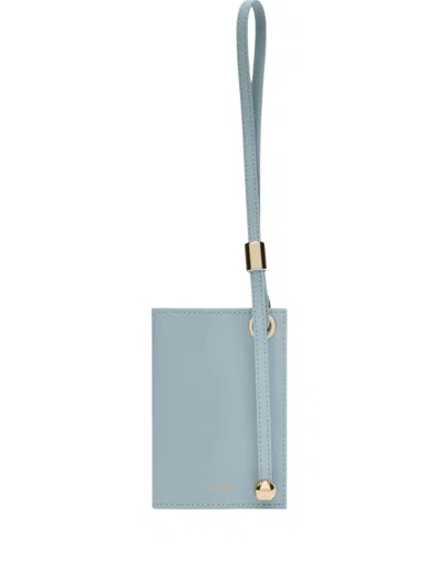 Furla Laura Leather Strap Cardholder In Blue