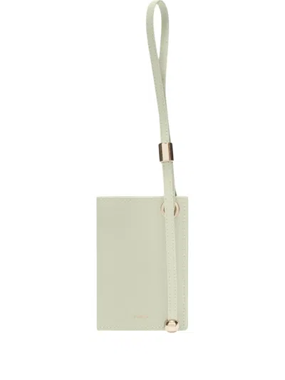 Furla Laura Leather Strap Cardholder In Green