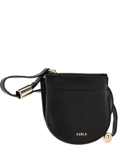 Furla Laura Logo-print Card-holder In Black