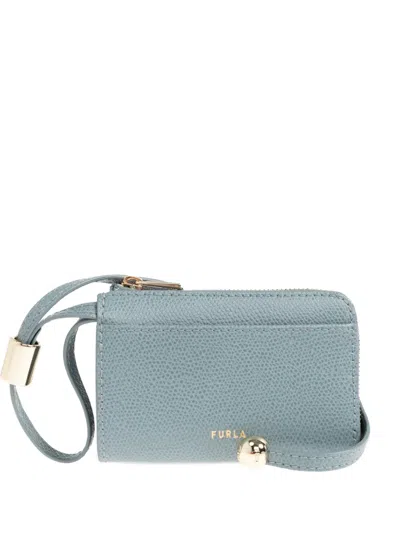 Furla Laura Medium Embossed-logo Wallet In Blue