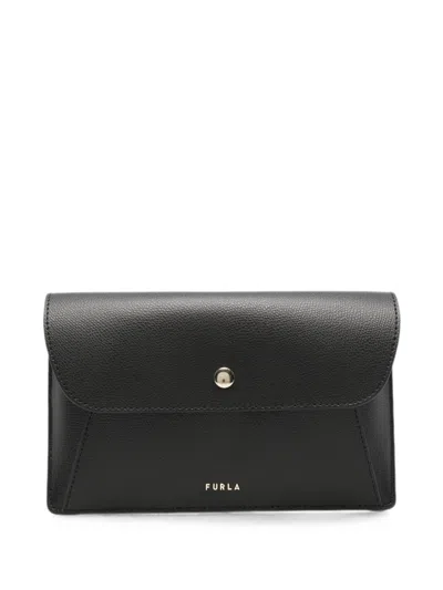 Furla Lea Logo-print Leather Belt Bag In Black