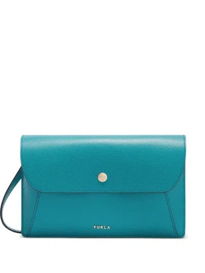 Furla Lea Turn-lock Clutch Bag In Blue