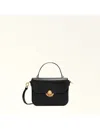 Furla Leather And Suede Handbag In Black