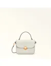 Furla Leather And Suede Handbag In White