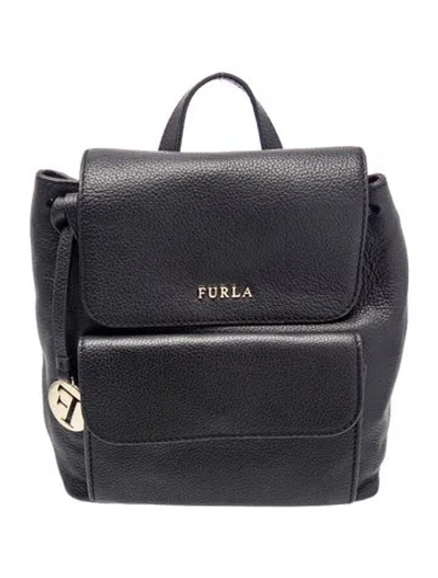 Pre-owned Furla Leather Backpack In Black