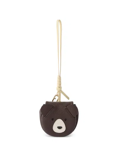 Furla Leather Bag Charm In Brown