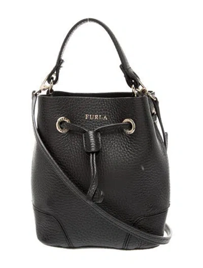 Pre-owned Furla Leather Bucket Bag In Black