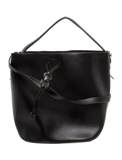 Pre-owned Furla Leather Bucket Bag In Black