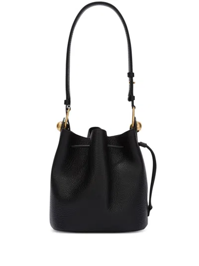 Furla Leather Bucket Bag In Black