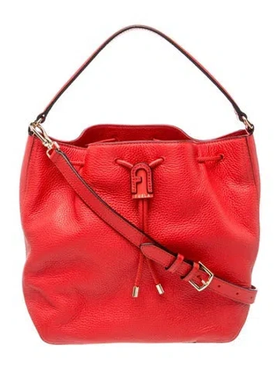 Pre-owned Furla Leather Bucket Bag In Brown
