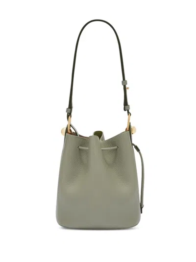 Furla Leather Bucket Bag In Green
