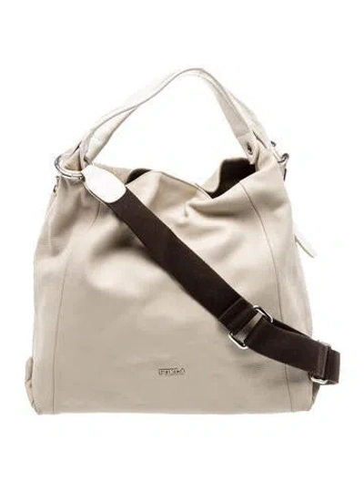 Pre-owned Furla Leather Bucket Bag In Neutral