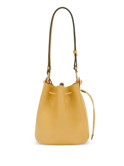 Furla Leather Bucket Bag In Yellow