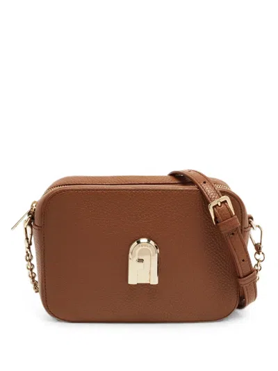 Pre-owned Furla Leather Camera Mini Bag In Brown
