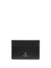 Furla Leather Card Holder In Schwarz