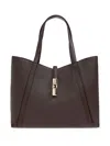 Furla Leather Clasp Tote Bag In Brown
