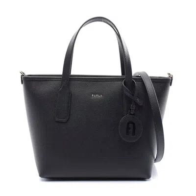 Furla Leather Classic Tote Bag In Black