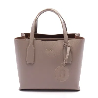 Furla Leather Classic Tote Bag In Brown