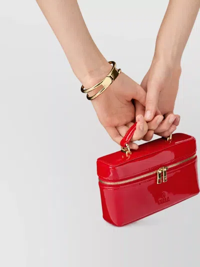 Furla Leather Clutch Bag In Red
