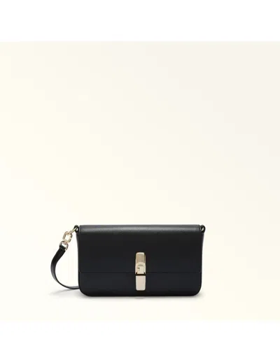 Furla Leather Clutch Bag In Black