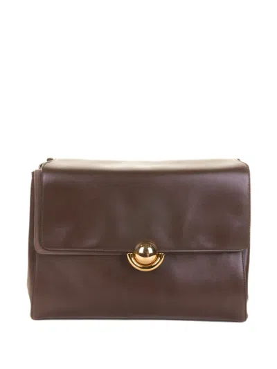 Furla Leather Clutch Bag In Brown