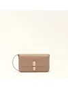 Furla Leather Clutch Bag In Brown