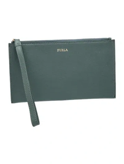 Pre-owned Furla Leather Clutch In Blue