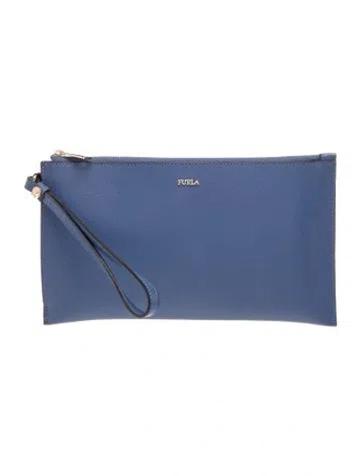 Pre-owned Furla Leather Clutch In Blue