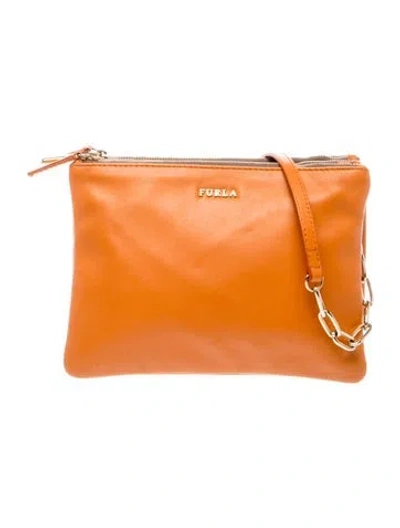 Pre-owned Furla Leather Clutch In Brown