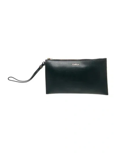 Pre-owned Furla Leather Clutch In Green