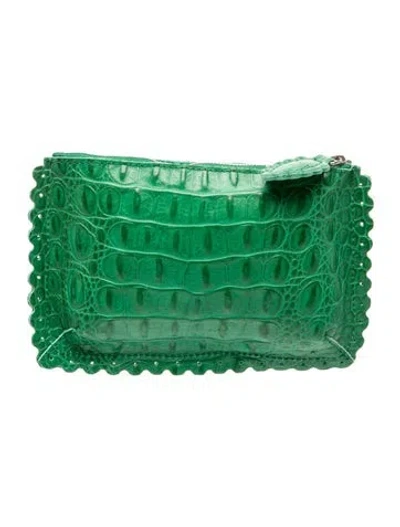 Pre-owned Furla Leather Clutch In Green