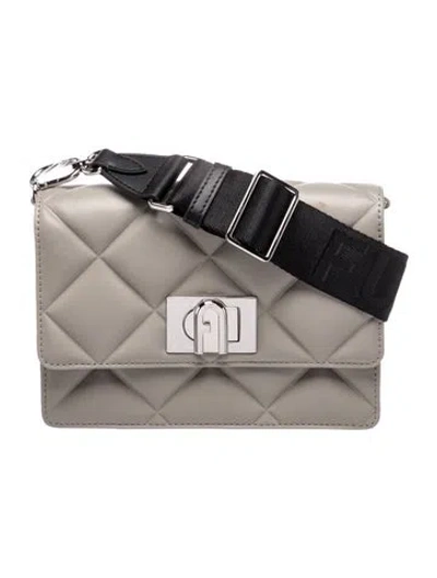 Pre-owned Furla Leather Clutch In Grey