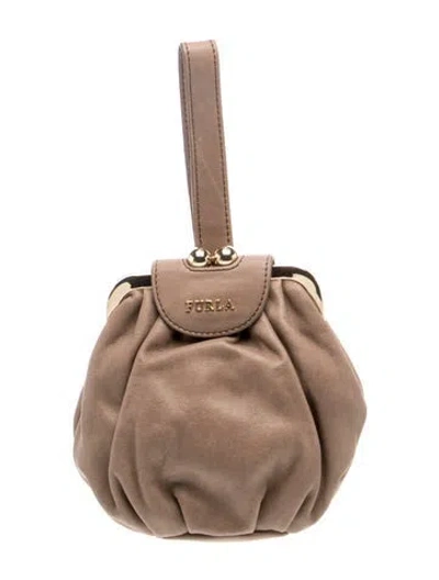 Pre-owned Furla Leather Clutch In Neutrals
