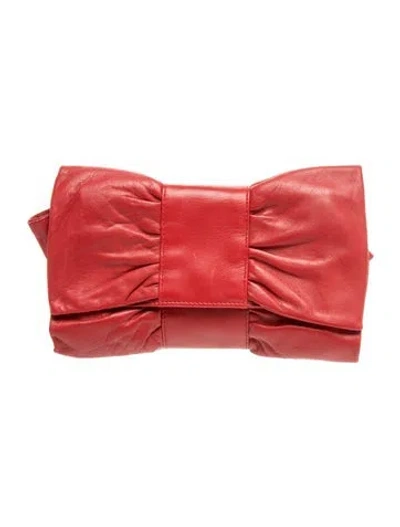 Pre-owned Furla Leather Clutch In Red