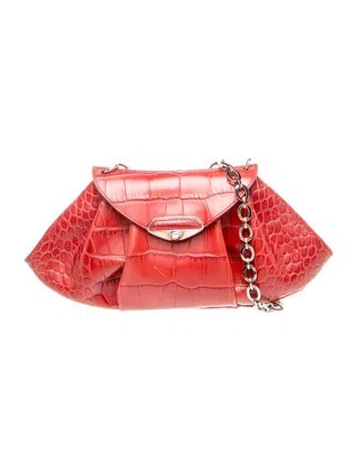 Pre-owned Furla Leather Clutch In Red