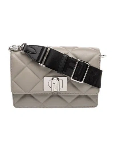 Pre-owned Furla Leather Clutch W/ Tags In Grey