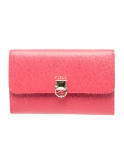Pre-owned Furla Leather Clutch W/ Tags In Pink