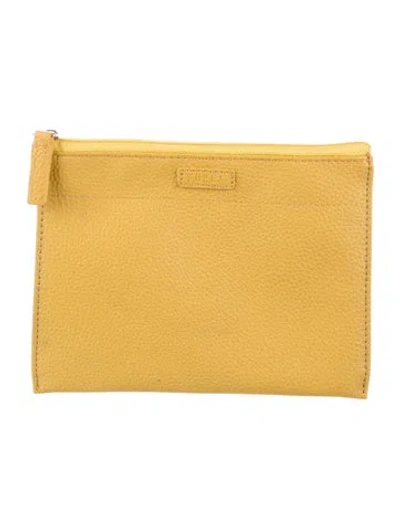 Pre-owned Furla Leather Clutch In Yellow