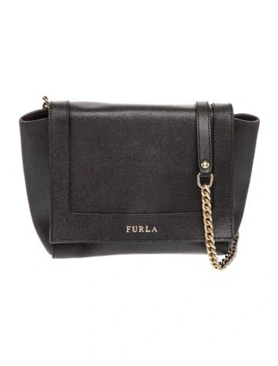 Pre-owned Furla Leather Crossbody Bag In Black