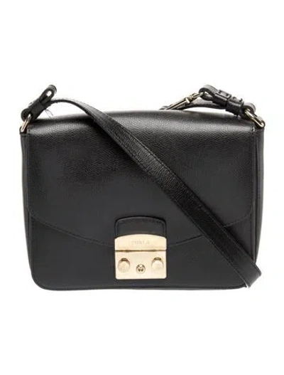 Pre-owned Furla Leather Crossbody Bag In Black