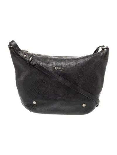 Pre-owned Furla Leather Crossbody Bag In Black